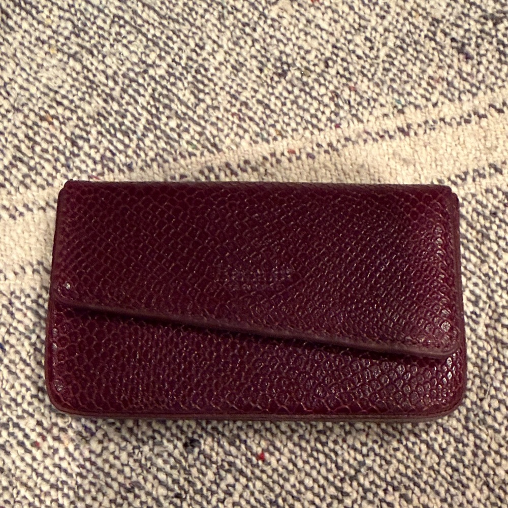 Hammitt Burgundy Textured Card Case